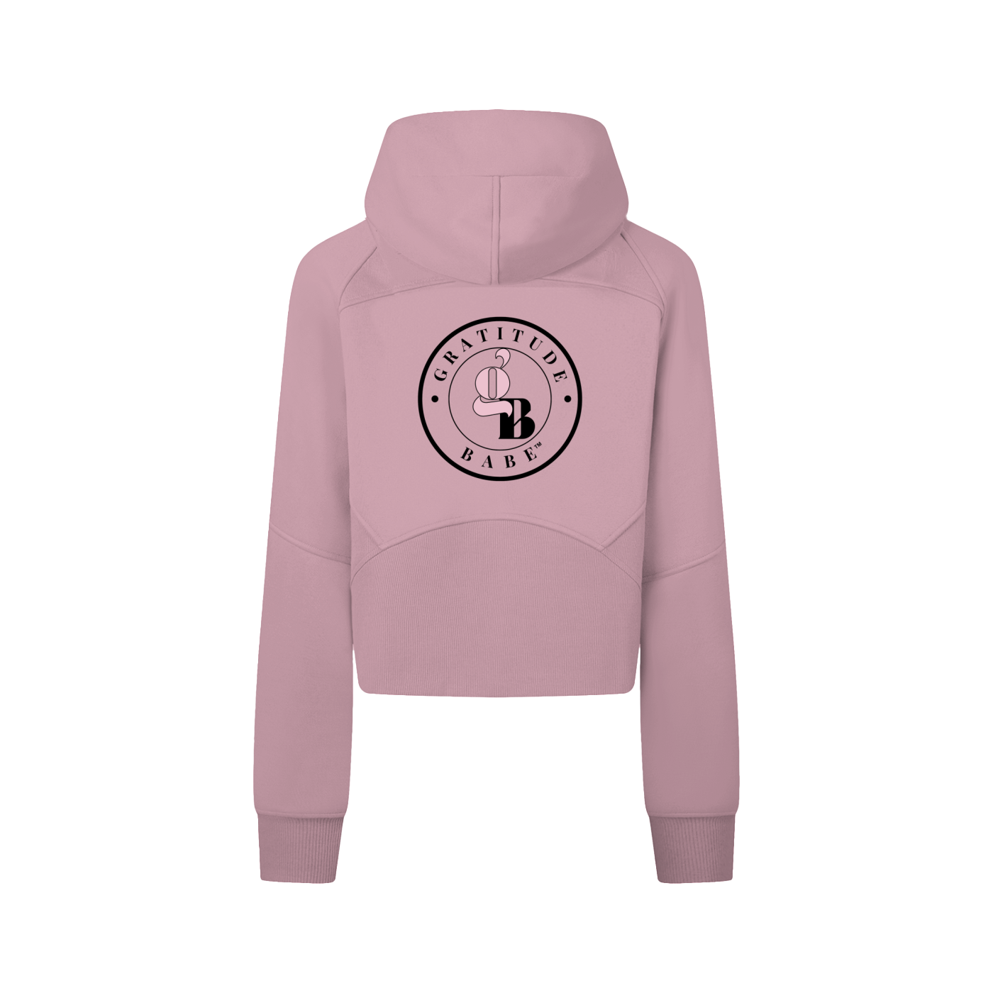 Gratitude Babe™ "Soft Rich Life" Cropped Zip-Through Hoodie