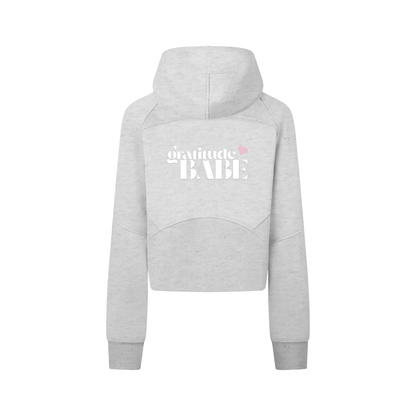 Gratitude Babe™ "Spiritually Spoiled" Cropped Zip-Through Hoodie