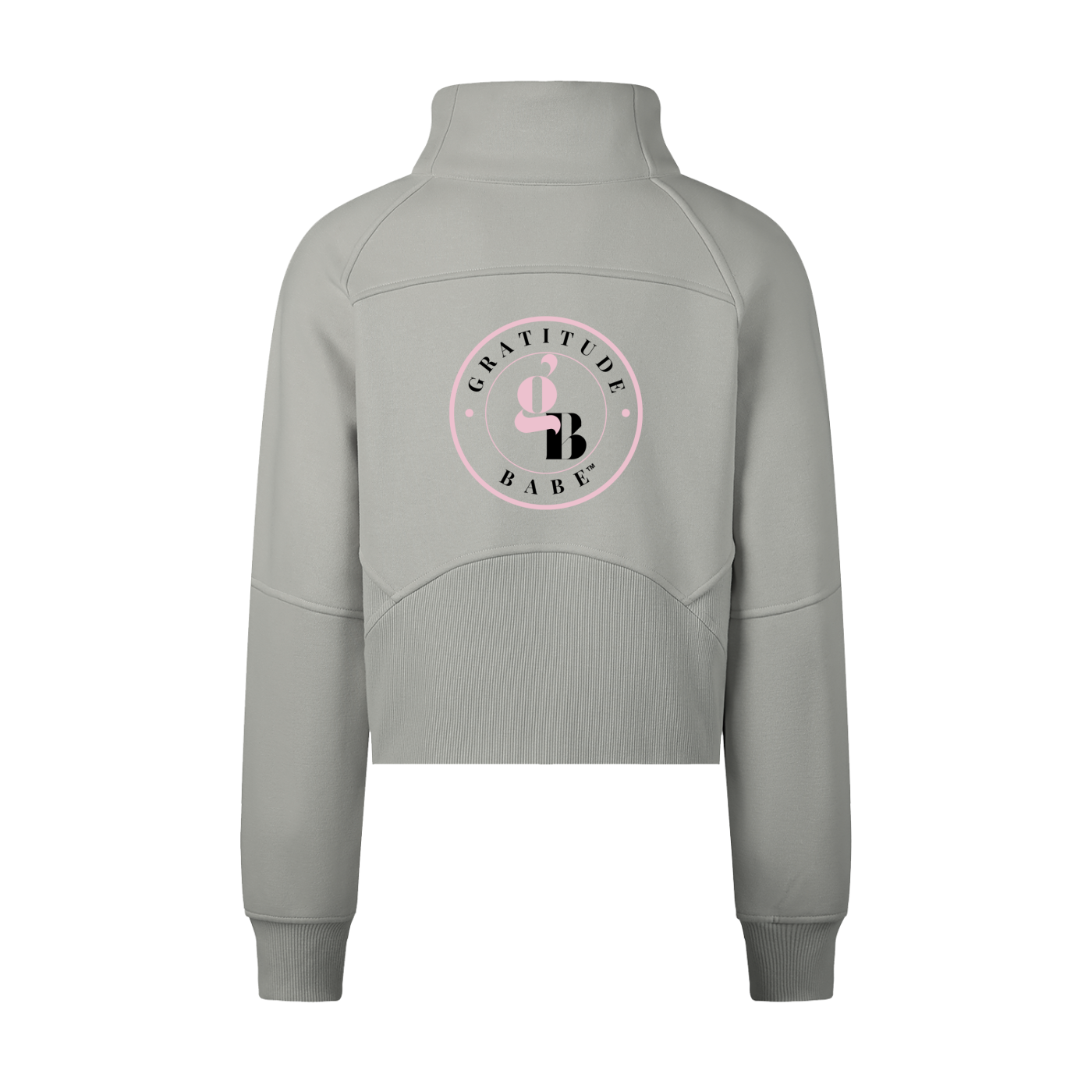 Gratitude Babe™ "Soft Rich Life" Cropped Half-Zip Sweatshirt