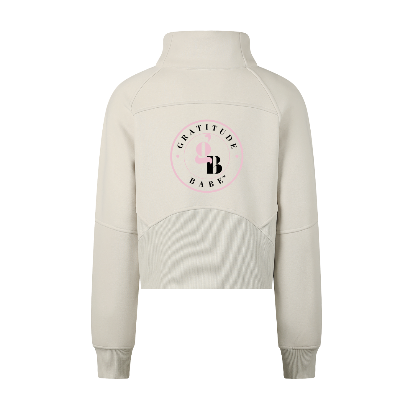 Gratitude Babe™ “Abundance Looks Good on Me” Cropped Half-Zip Sweatshirt