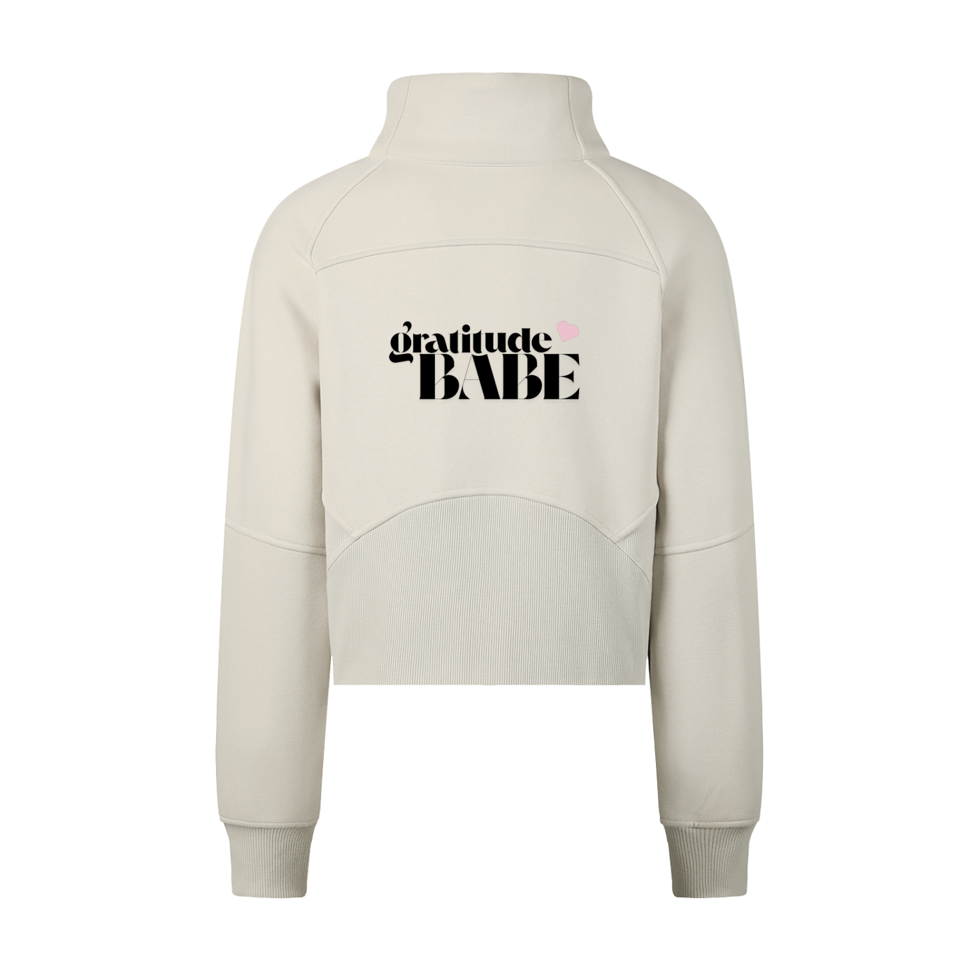Gratitude Babe™ "Spiritually Spoiled" Cropped Half-Zip Sweatshirt