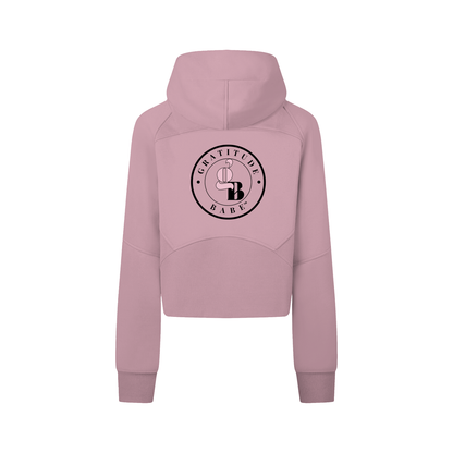 Gratitude Babe™ "Soft Rich Life" Cropped Zip-Through Hoodie