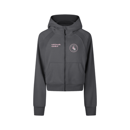 Gratitude Babe™ "Spiritually Spoiled" Cropped Zip-Through Hoodie