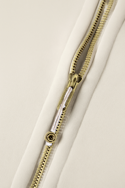 Gratitude Babe™ "Soft Rich Life" Cropped Half-Zip Sweatshirt